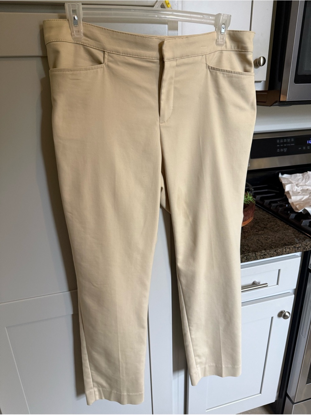 Chaps Cream Straight-Leg Pants